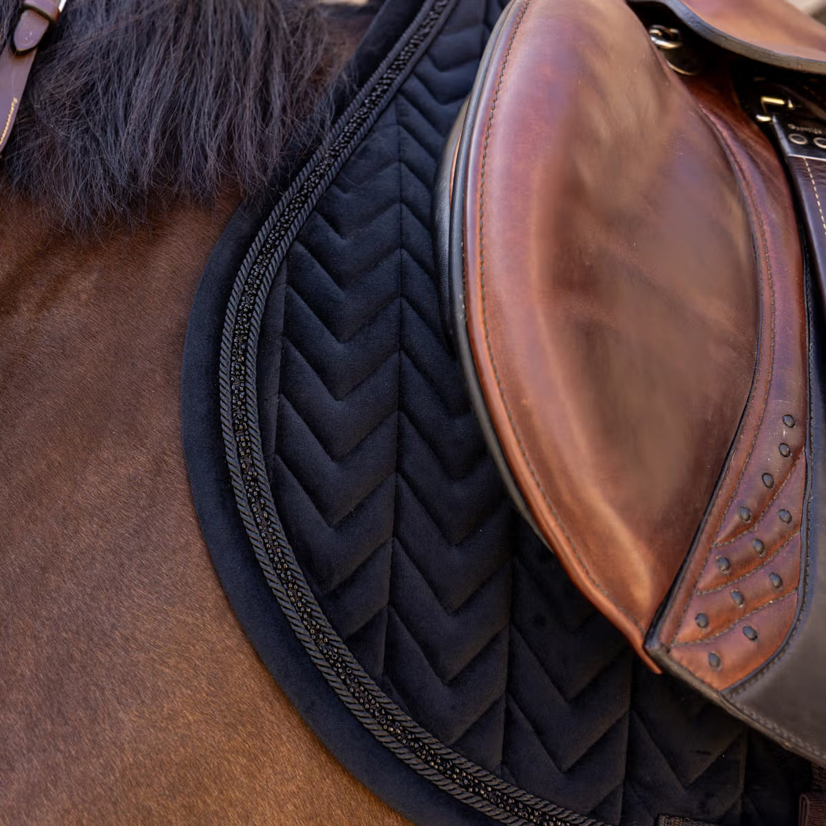 Kentucky Horsewear Saddle Pad Velvet Mini Pearls Jumping