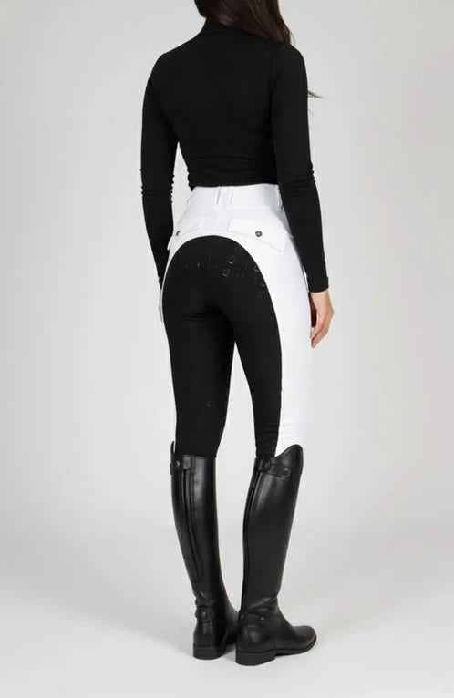 BARE Sculpt Hybrid Riding Breeches - White/Black Seat