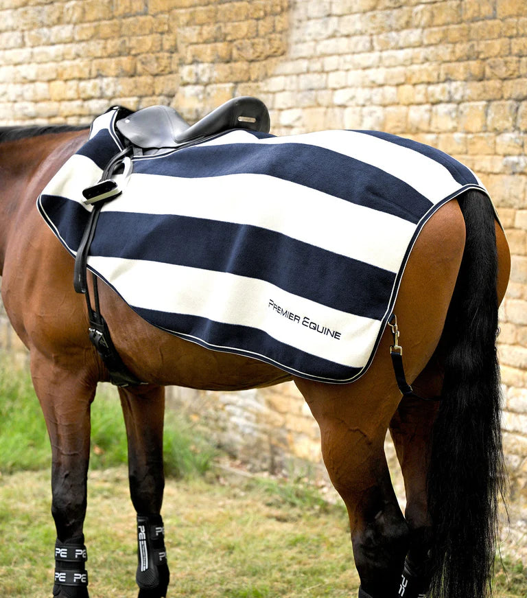 Vellus Horse Fleece Exercise Sheet Navy/White