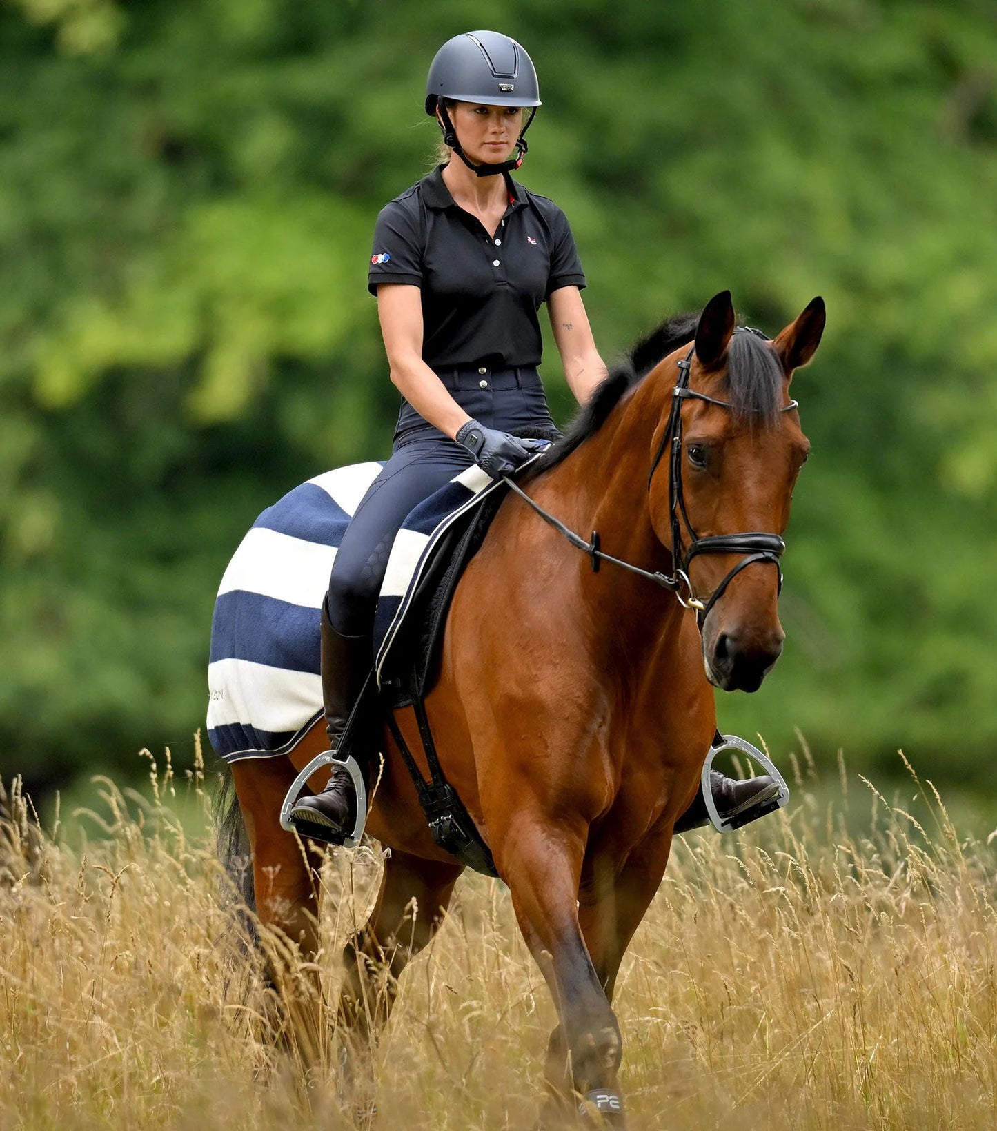 Vellus Horse Fleece Exercise Sheet Navy/White