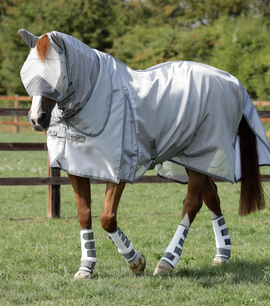 PE Super Lite Fly Rug with Surcingles - Silver