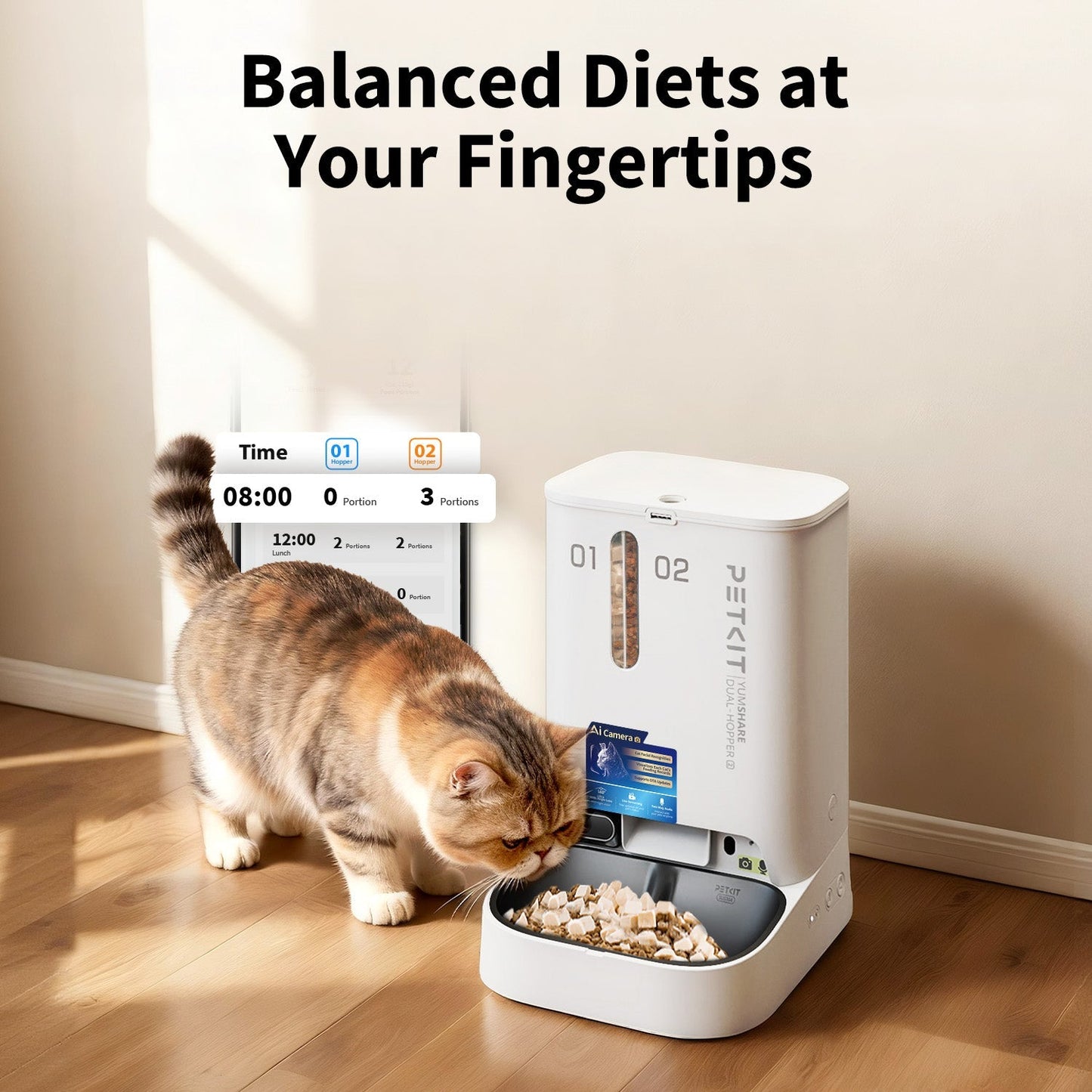 PETKIT YumShare Dual-hopper 2 Automatic Feeder with Camera